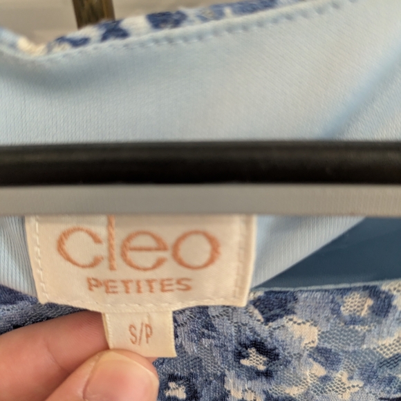 Floral Blue Long-Sleeve Top by Cleo - Picture 4 of 6